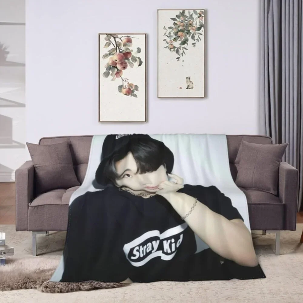 Stray Music Kids Han Ji Sung Blanket Soft Warm Flannel Throw Blankets fo…‎